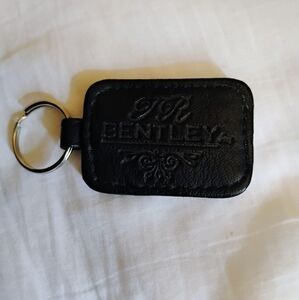 Black Leather Bentley Keychain Tag